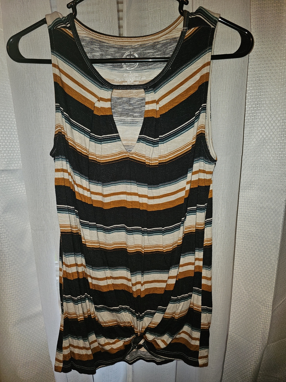 Maurices Striped Tank Top in Navy Blue, Cream & Mustard